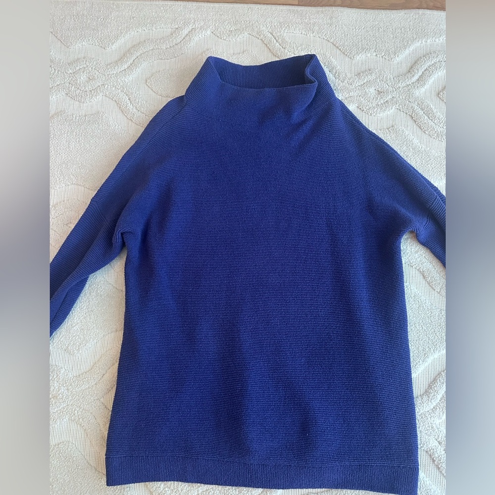 Free People Royal Blue Cowl Neck Sweater